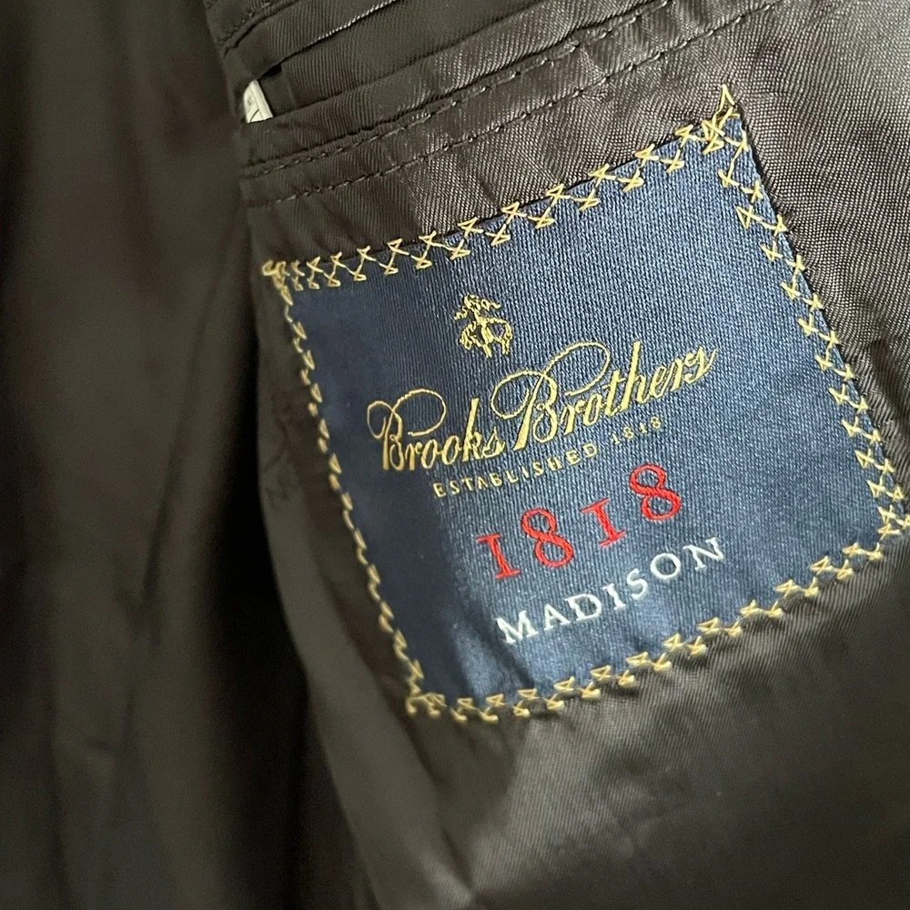 Brooks Brothers Saxxon Wool Madison 1818 Suit Jacket Size 46L